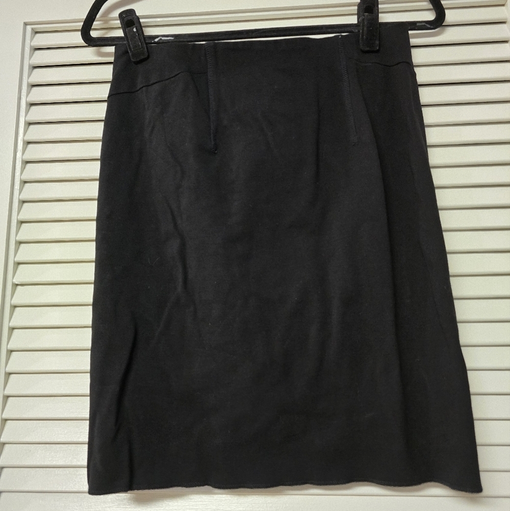 Ann Taylor - (Petite) Black Business Casual Office Skirt With Back Zipper